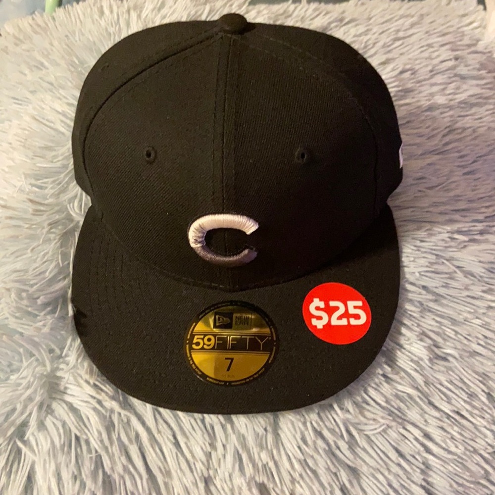 New Era Black Fitted Hat with White 'C' Logo - 59FIFTY
